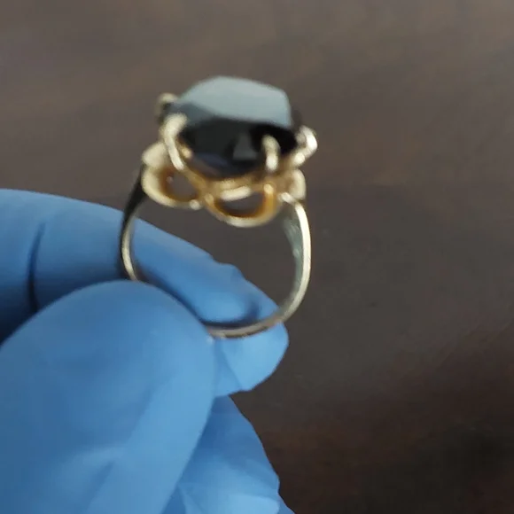 Vintage 14k Yellow Gold Smoky Quartz Statement Ring